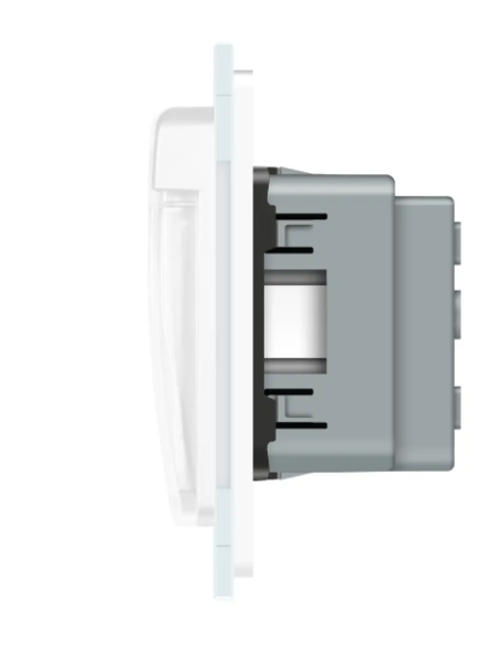 Фото 3 Розетка потрійна вологозахисна з кришкою біле скло Livolo