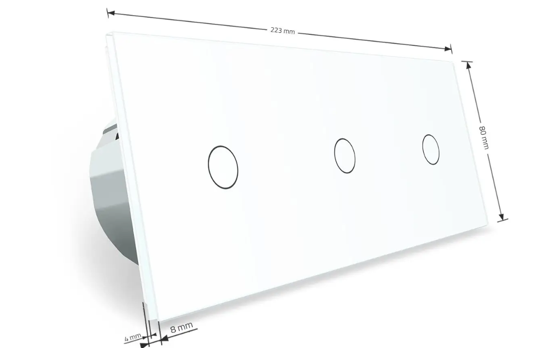 Фото 4 Умный сенсорный ZigBee выключатель 3 сенсора 1-1-1 белое стекло Livolo