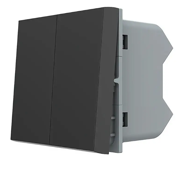 Фото Механізм двоклавішний вимикач чорний Livolo