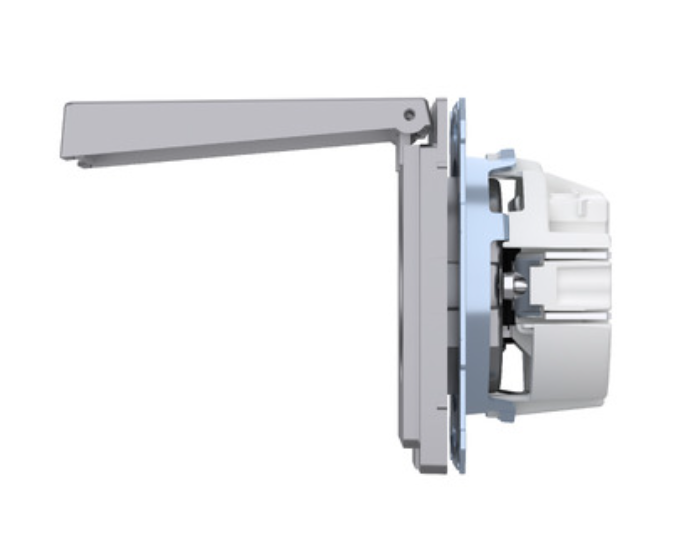 Фото 2 Розетка с заземлением и крышкой нержавеющая сталь IP44 D-Life Schneider Electric