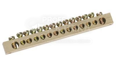 Фото Шина земля-нуль 14 груп кріплення по краях 100А ІЕК