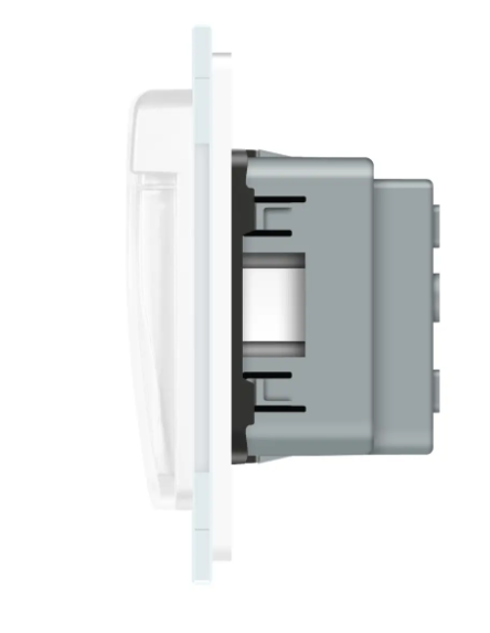 Фото 3 Розетка подвійна вологозахисна з кришкою біле скло Livolo