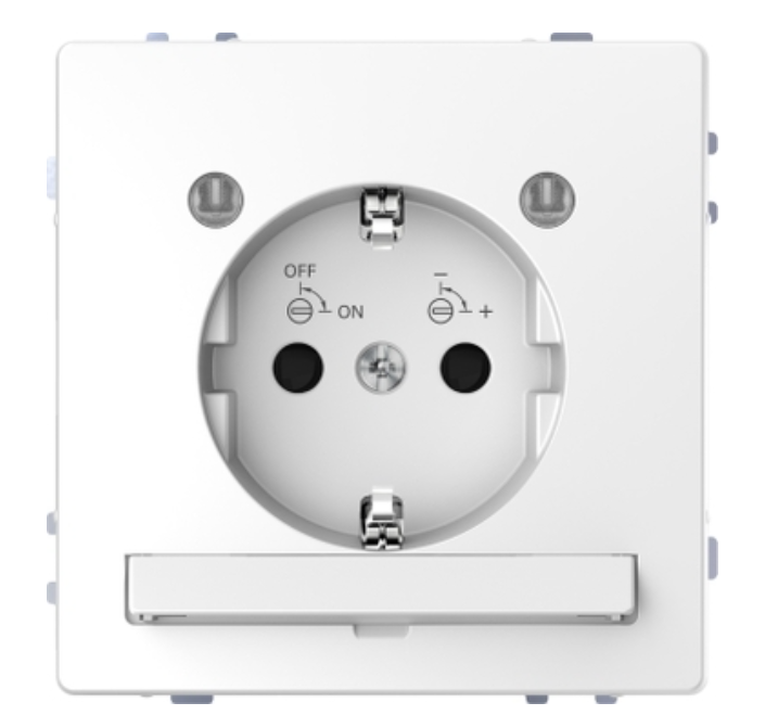 Фото Розетка D-Life с заземлением и светодиодным модулем подсветки белый лотос MTN2304-6035