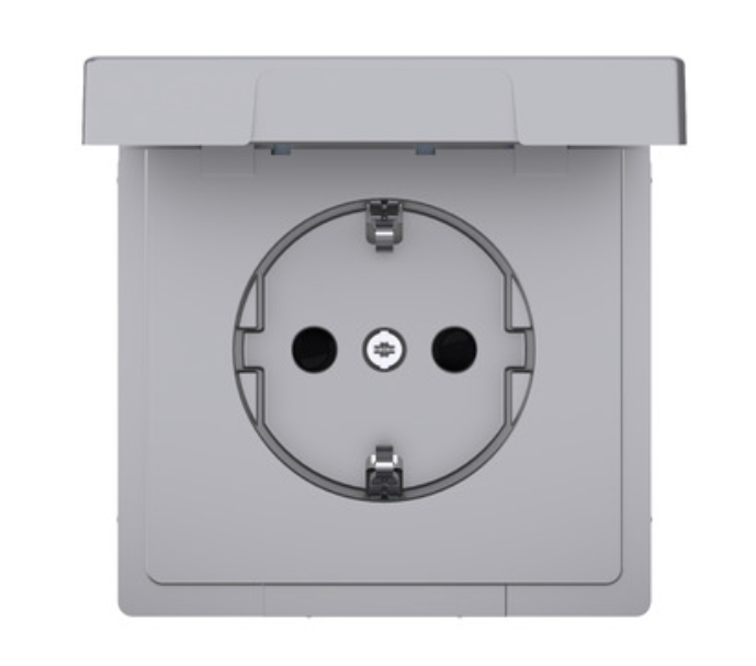 Фото 4 Розетка с заземлением и крышкой нержавеющая сталь IP44 D-Life Schneider Electric
