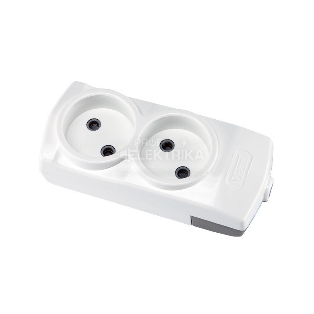 Фото Колодка Violux 2 гнізда без заземлення 910140