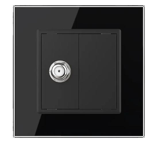 Фото 3 Супутникова розетка SAT чорне скло Livolo