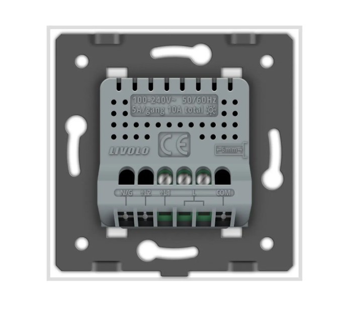 Фото 4 Розумний сенсорний димер біле скло Livolo