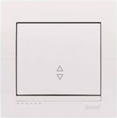 Фото Переключатель проходной одноклавишный Белый DERIY