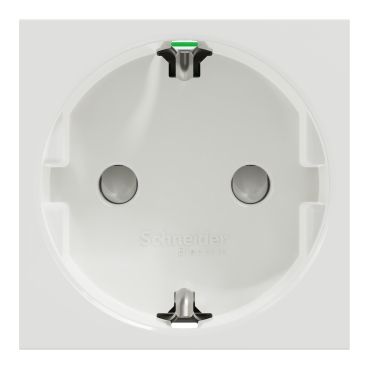 Фото Розетка з заземленням та шторками автоматичні клеми 16 А 2 модулі Unica New