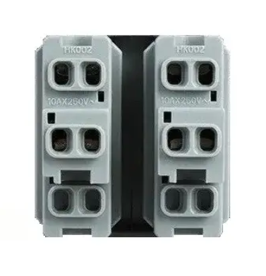 Фото 3 Механізм двоклавішний Кнопковий вимикач без фіксації чорний Livolo