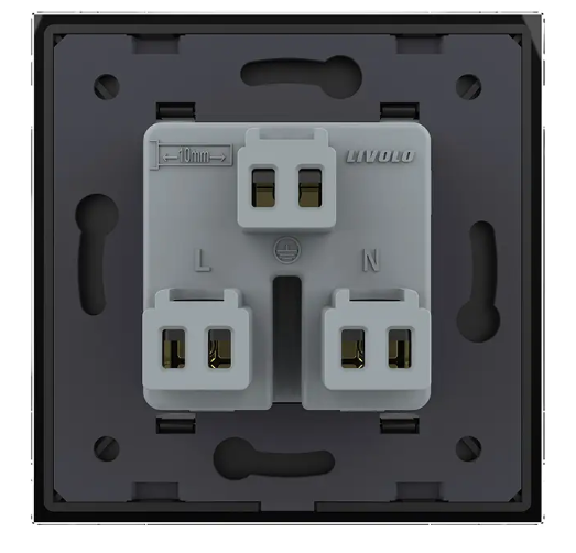 Фото 4 Розетка универсальная 12 стандартов в 1 черное стекло Livolo
