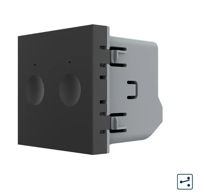 Фото Механізм сенсорний прохідний/перехресний вимикач Sense 2 сенсора чорний Livolo