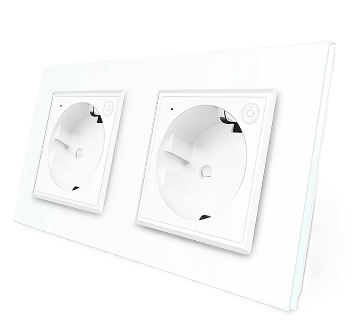 Фото Двухместная умная розетка ZigBee с заземлением белый Livolo