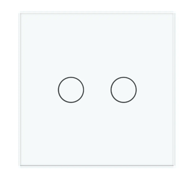 Фото Сенсорний прохідний димер 2 сенсори біле скло Livolo