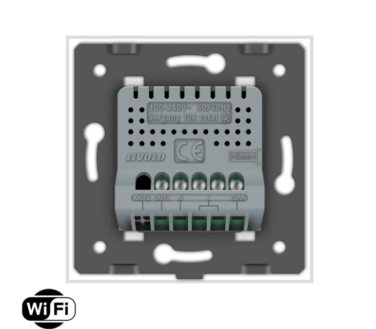 Фото 4 Розумний сенсорний прохідний вимикач Wi-Fi 1 сенсор біле скло Livolo