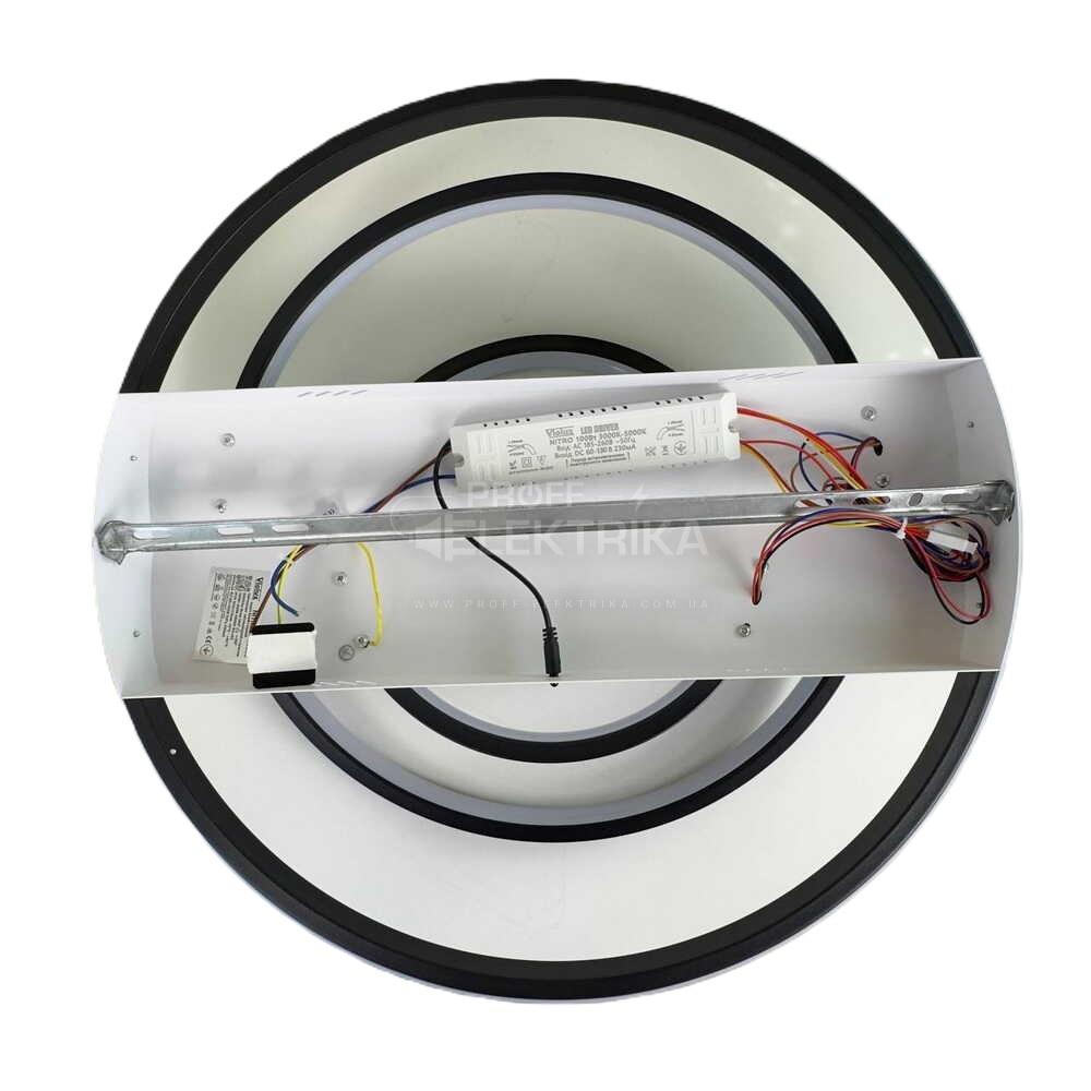 Фото 3 Світильник LED smart NITRO пульт 100W 3000-5000K IP20 біло-чорне коло Violux 220835