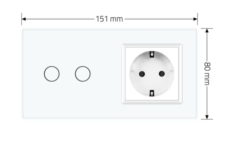 Фото 5 Розумний сенсорний ЕС вимикач 2 сенсора 1 розетка біле скло Livolo