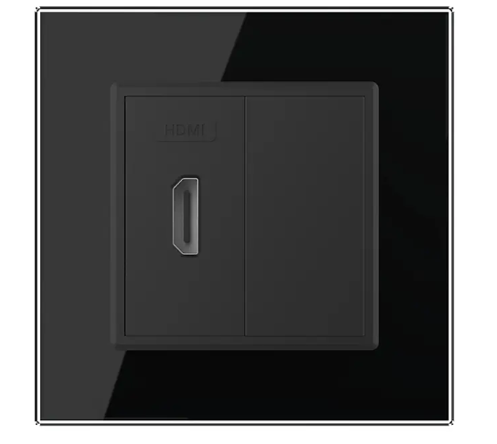 Фото 2 Розетка HDMI чорне скло Livolo