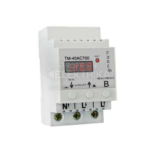 Фото Таймер Rubezh ТМ-40АС700 астрономический одноканальный на DIN-рейке 40А 220В
