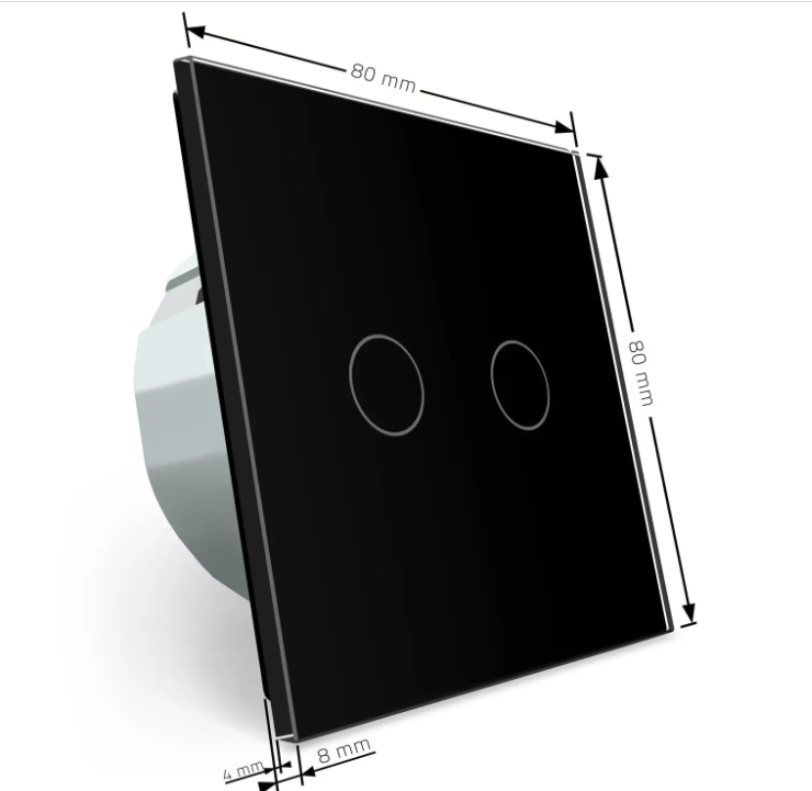 Фото 4 Умный сенсорный ZigBee выключатель 2 сенсора черное стекло Livolo