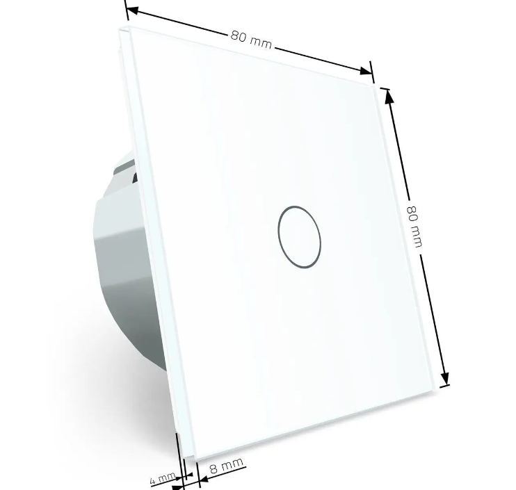 Фото 5 Сенсорная кнопка 1 сенсор Сухой контакт белое стекло Livolo