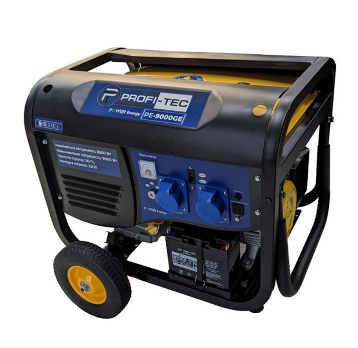 Фото 2 Генератор бензиновий PROFI-TEC PE-9000GE 8,0 кВт 100% мідь