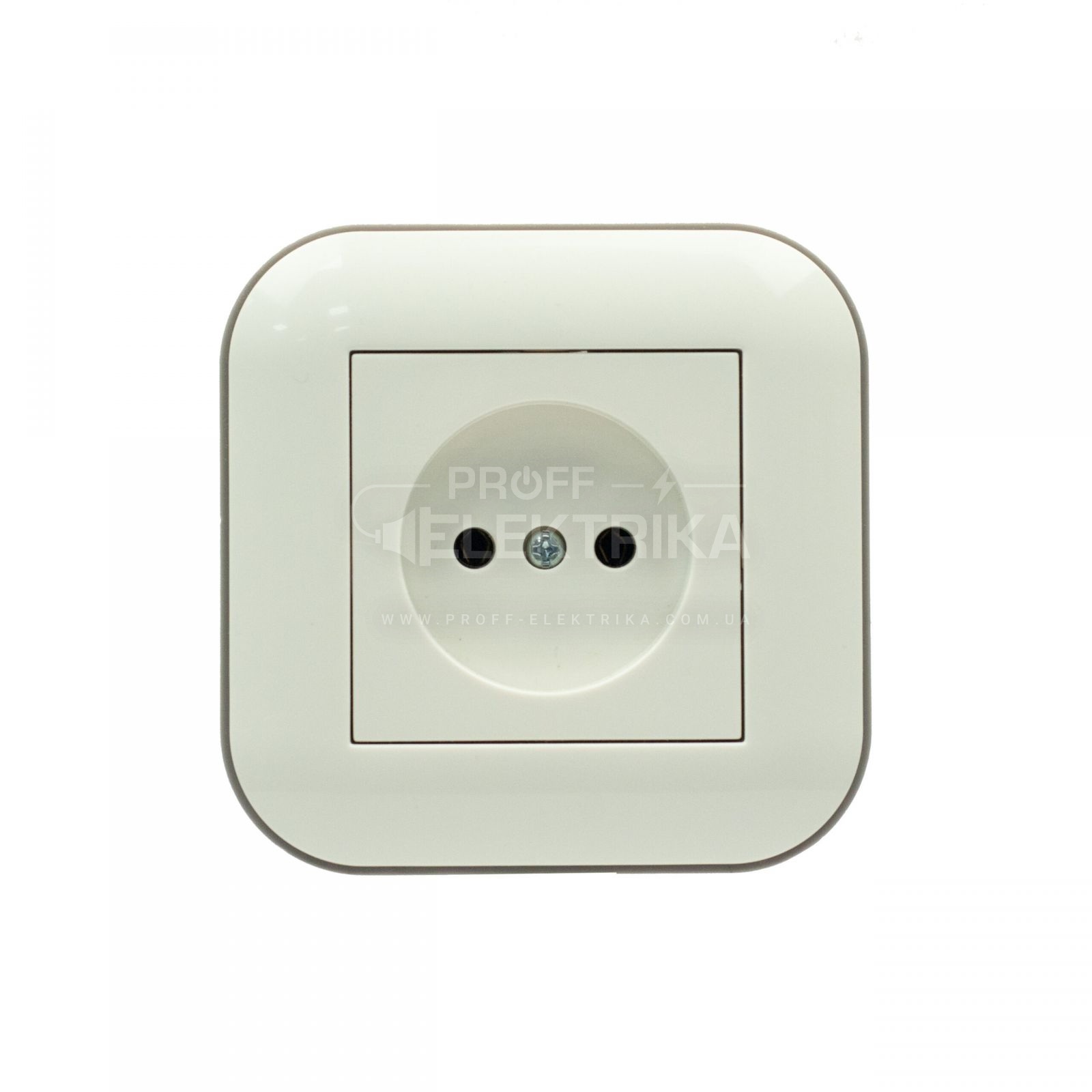Фото Розетка без заземлення Білий сірий LOFT