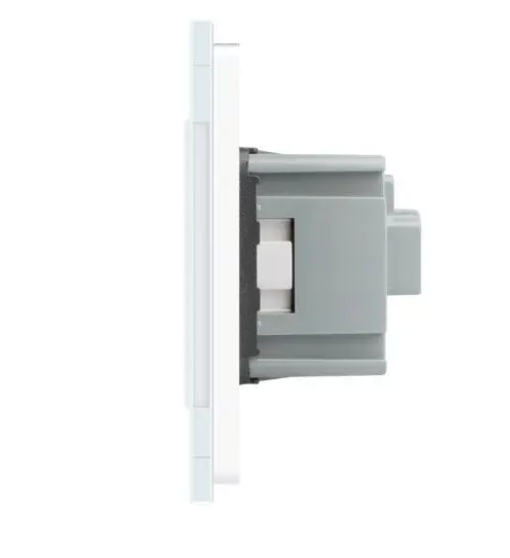 Фото 3 Розумний сенсорний ZigBee вимикач 2 сенсора 1 розетка біле скло Livolo