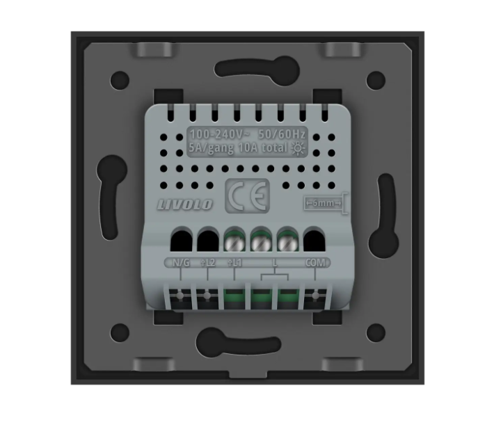 Фото 4 Розумний сенсорний ЕС вимикач 1 сенсор чорне скло Livolo