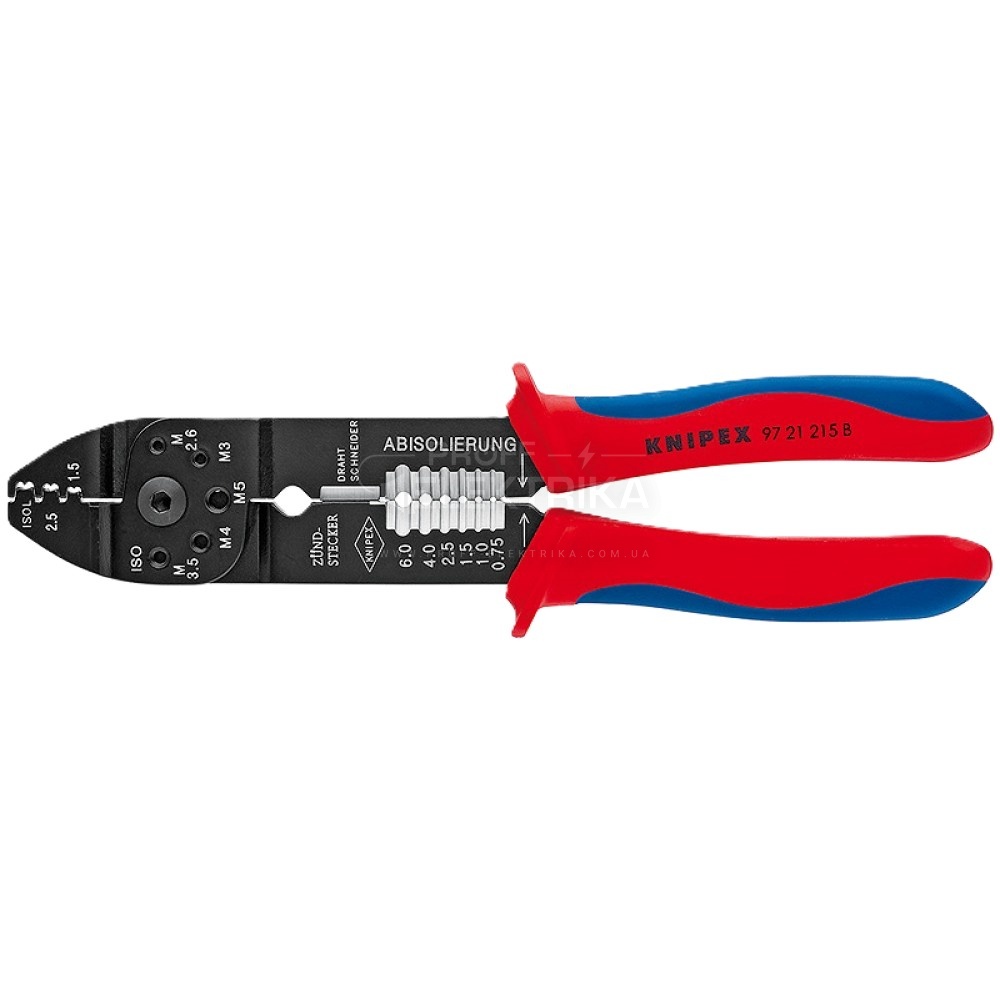 Фото Кліщі універсальні для опресування та зачистки KNIPEX 97 21 215 B