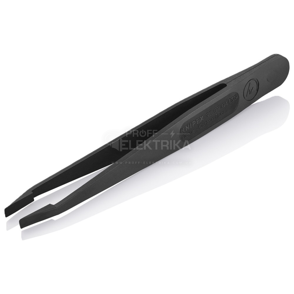 Фото Пінцет пластиковий антистатичний KNIPEX 92 09 04 ESD прямий