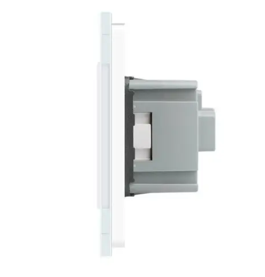 Фото 2 Розумний сенсорний ZigBee вимикач 2 сенсори 3 розетки біле скло Livolo