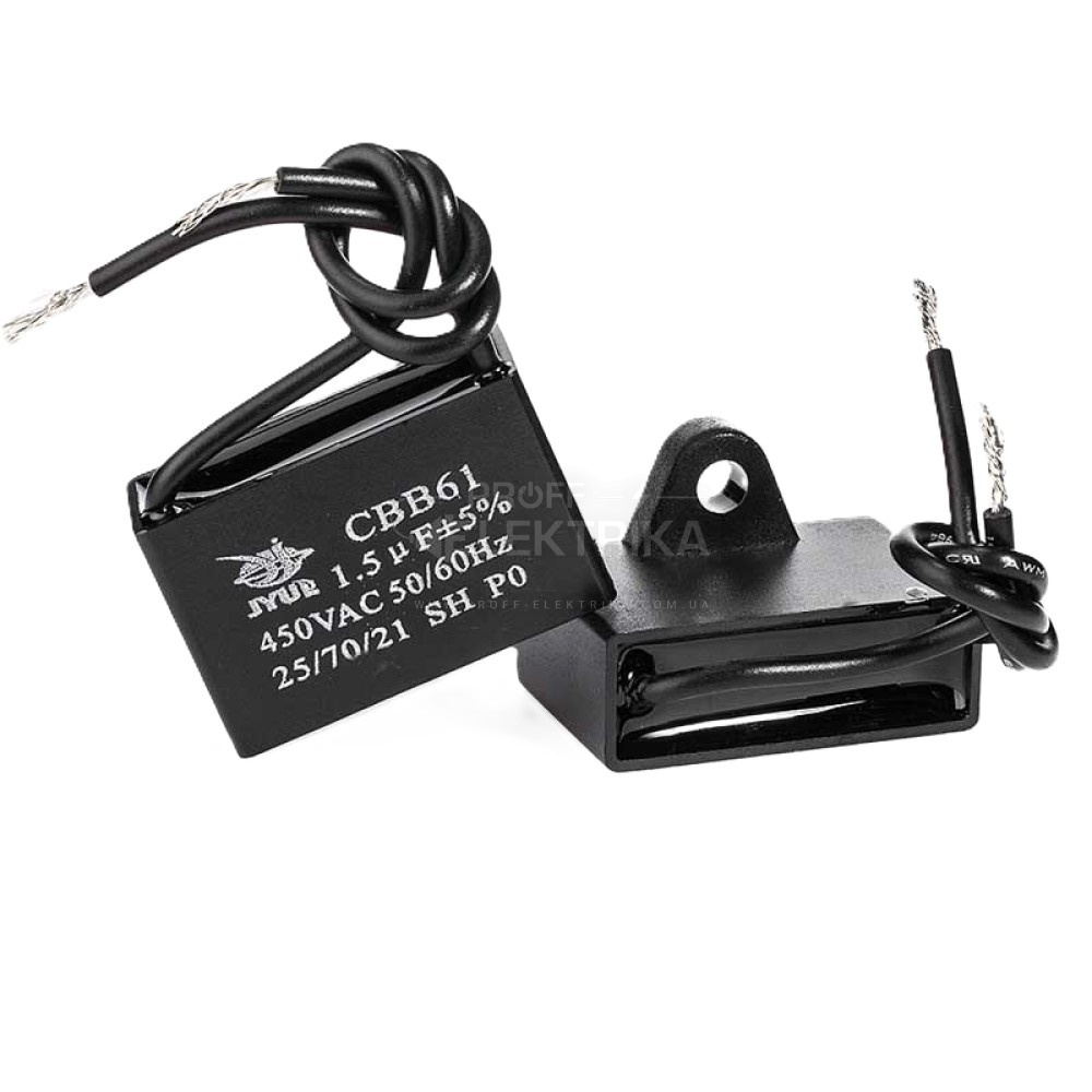 Фото Конденсатор CBB-61 гибкий вывод 2,2 mkf 450 VAC (±5%) 38x17x28 JYUL