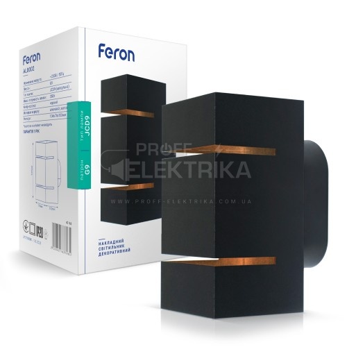 Фото AL8002 G9 черный квадрат 104*74*150 FERON