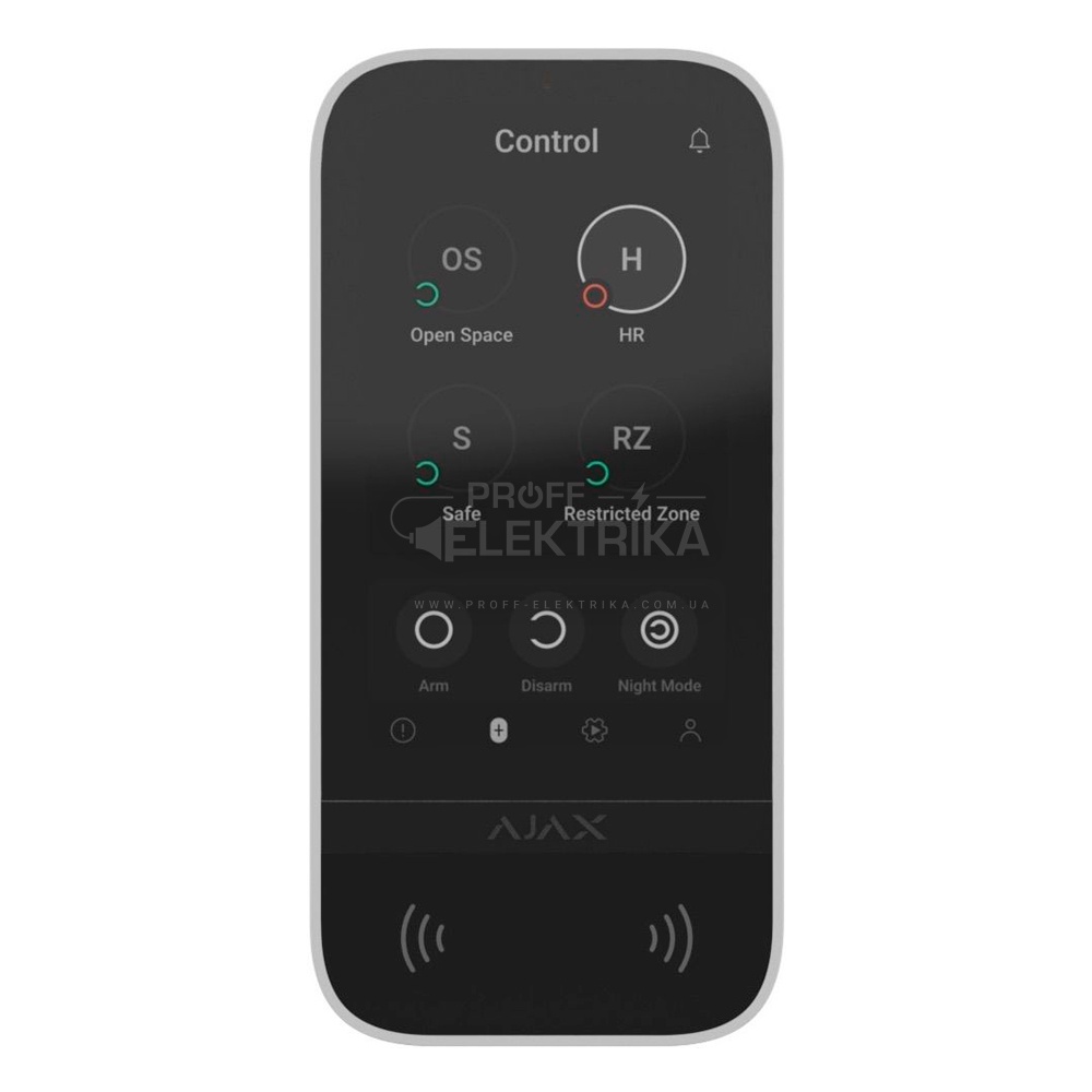 Фото Беспроводная клавиатура с сенсорным экраном Ajax KeyPad TouchScreen белая