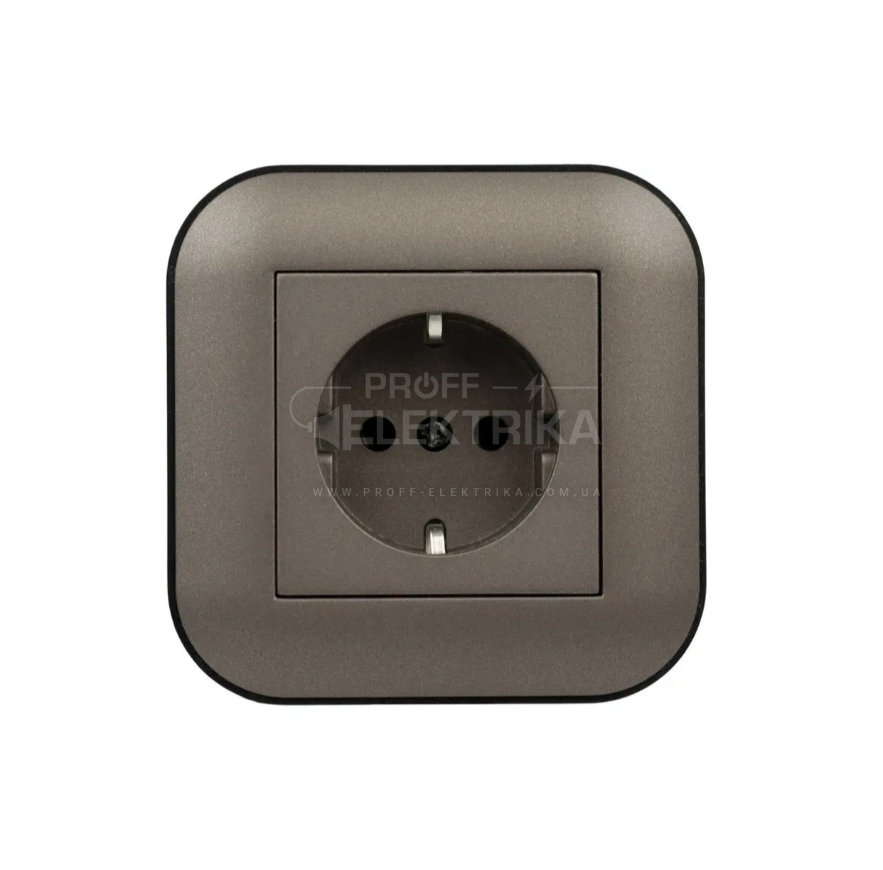 Фото Розетка із заземленням Моко чорний LOFT