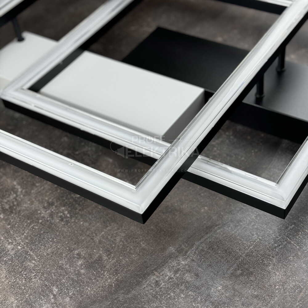 Фото 3 Світильник LED smart BRIONI-S+пульт 84W 3000-5000K IP20 квадрат біло-чорний Violux 220705