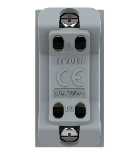 Фото 4 Механізм універсальна розетка 2 в 1 чорний Livolo