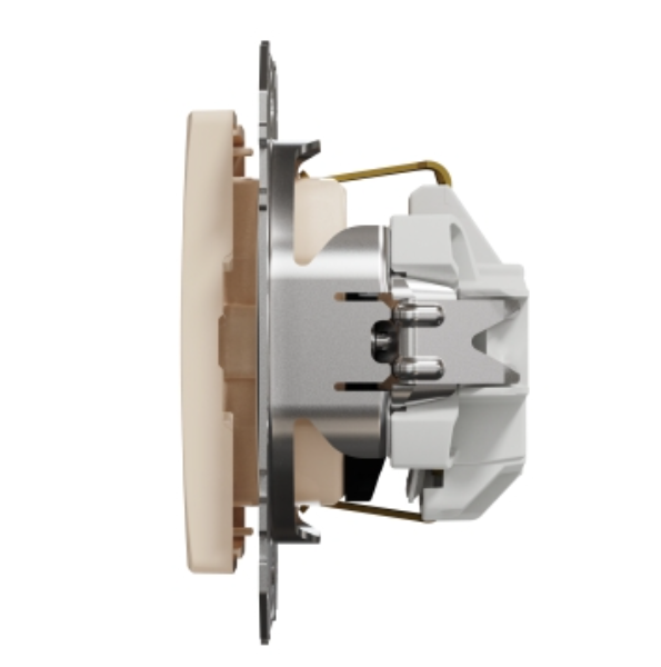 Фото 2 Розетка Sedna Design із заземленням та шторками бежева Schneider Electric