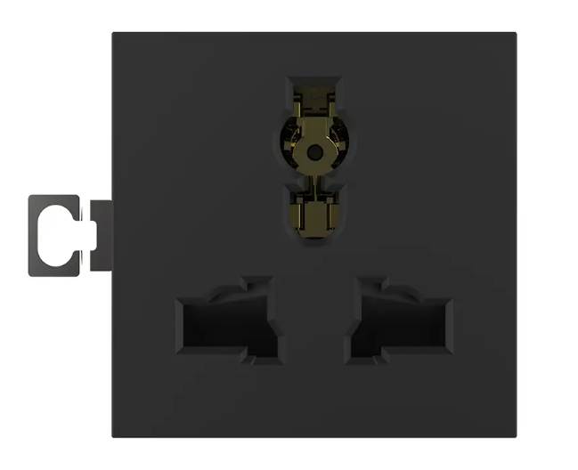 Фото 2 Механізм універсальна розетка 12 стандартів в 1 чорний Livolo