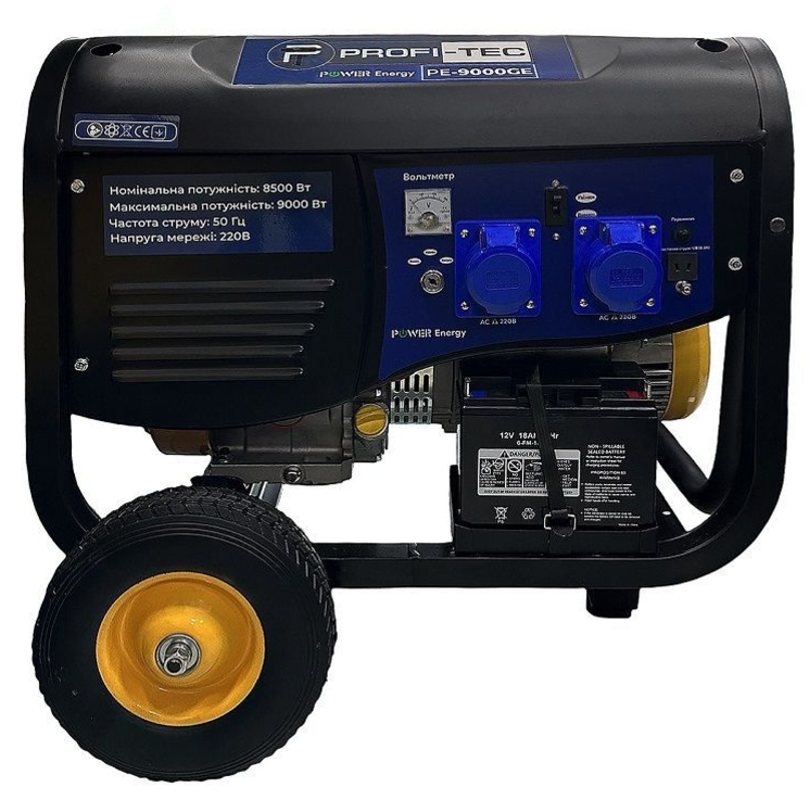 Фото Генератор бензиновий PROFI-TEC PE-9000GE 8,0 кВт 100% мідь