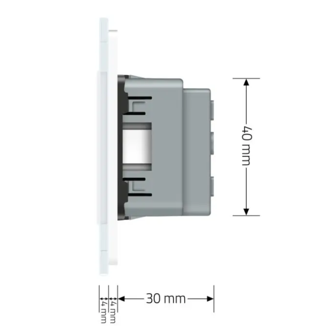 Фото 6 Розетка с заземлением одинарная белое стекло Livolo