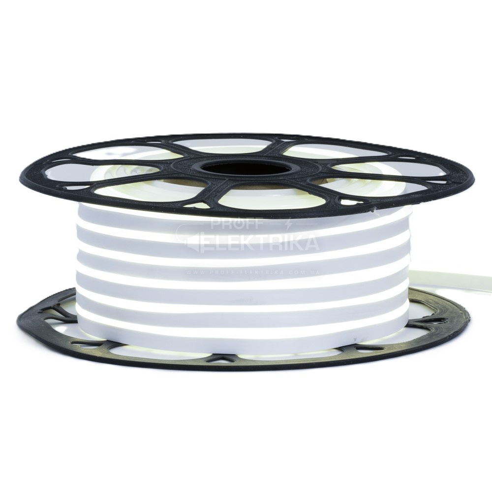 Фото Світлодіодна стрічка NEON 120W 12V-6W/m IP65 8*16mm WHITE #55-W