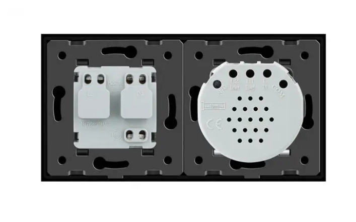 Фото 4 Умный сенсорный ZigBee выключатель 1 сенсор 1 розетка черное стекло Livolo