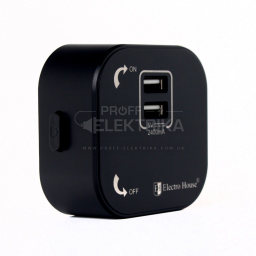Фото 2 Розетка трекова подвійна USB Pandora Чорна