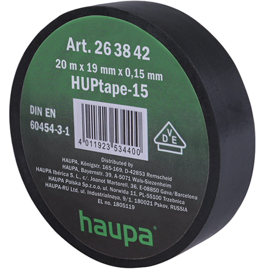 Фото Изолента ПВХ черная 20м/шт HAUPA