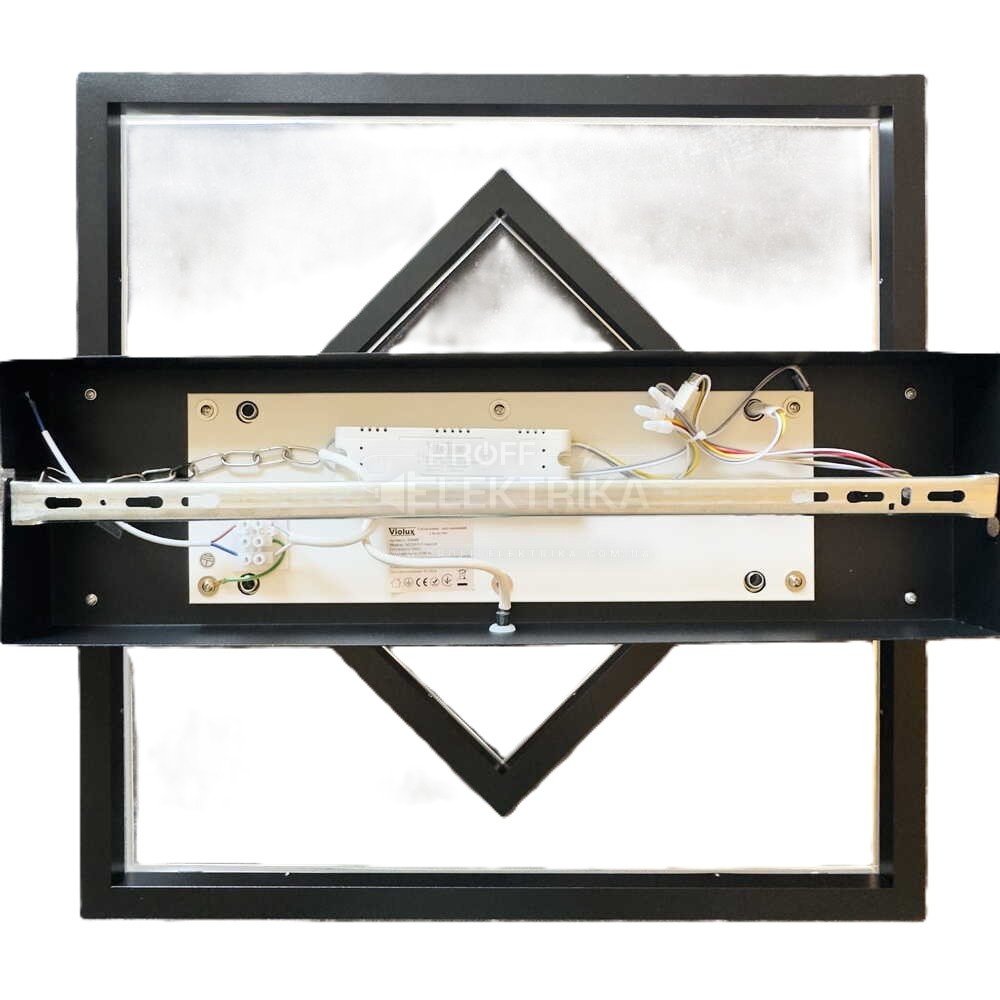 Фото 4 Світильник smart KENZO-S пульт 100W 3000-5000K IP20 квадратний чорний Violux 220685