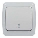 Фото Вимикач 1-клавішний прохідний 10 A Білий ALSU