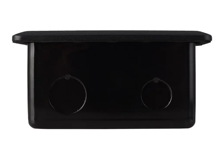 Фото 4 Порожній розетковий люк на підлогу на 2 модулі чорний Livolo