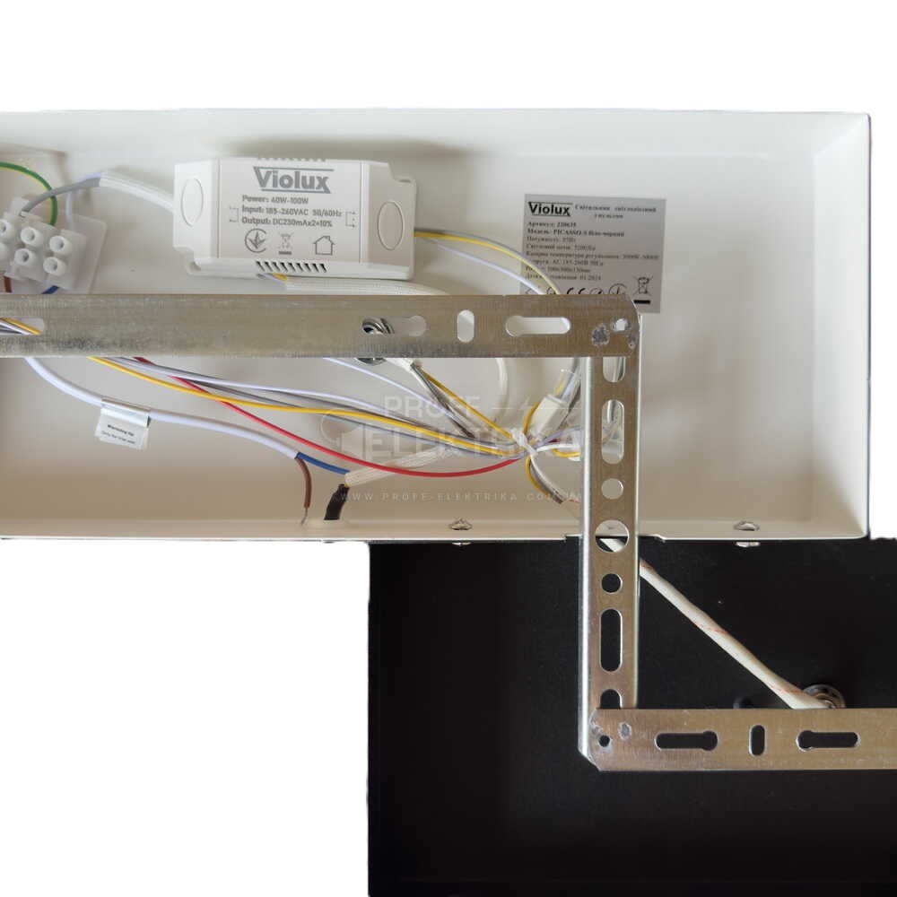 Фото 2 Светильник LED smart PICASSO-S пульт 85W 3000-5000K IP20 квадрат бело-черный Violux 220635